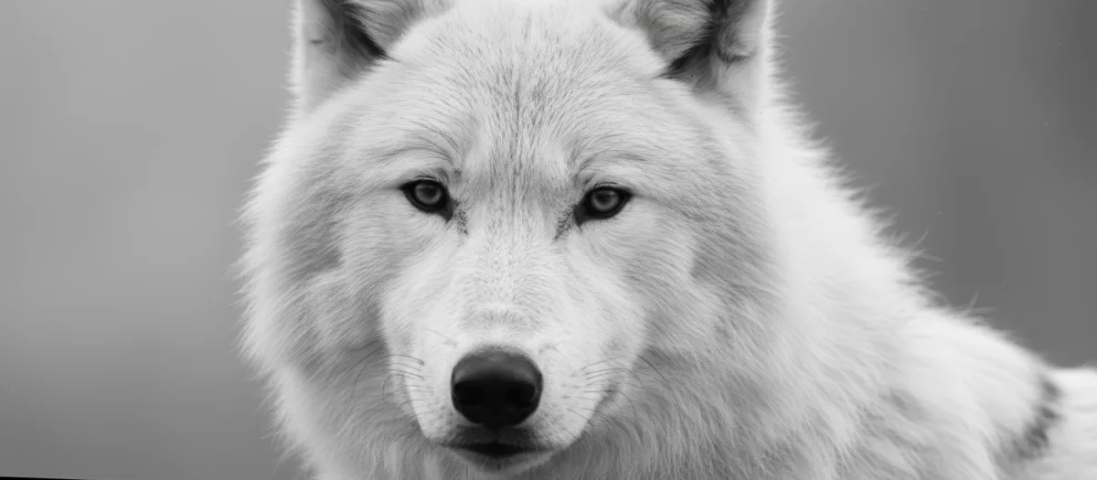 Portrait d’un loup blanc
